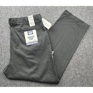 Dockers Signature Khaki Classic Fit Pleated‎ Lux Stretch Gray Pants Sz 40x30